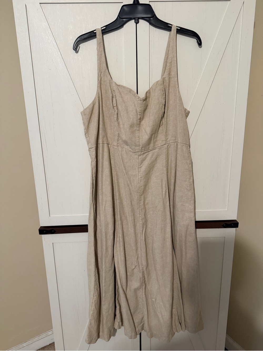 Old Navy Beige Linen-Blend Midi Sundress